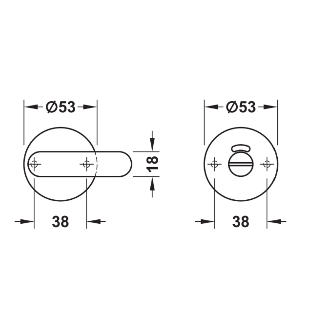 Hafele Kapı Mandalı Paslanmaz çelik Mat 53x31mm