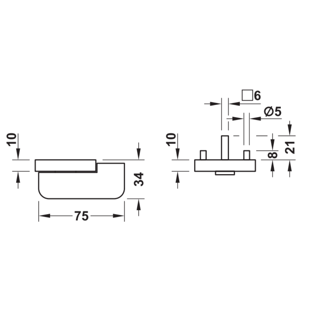 Hafele Kapı Mandalı Paslanmaz çelik Mat 53x31mm