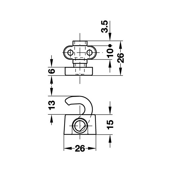 Hafele Symo 3000 çift Kanca Vidalı 6/8mm