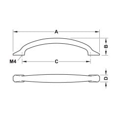 Hafele Mobilya Kulpu H2180 192mm Mat Altın