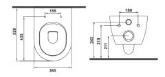 Hafele SOLIS WALL R52 Asma Klozet Parlak Beyaz