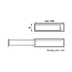 Hafele Nesta Plus T.Altı Kiler,200Mm,G.Gri,Sağ