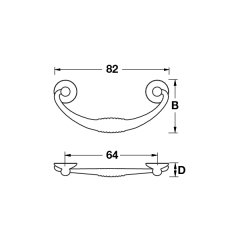 Hafele Sarkaç Kulp Drop 96mm Antik Bronz