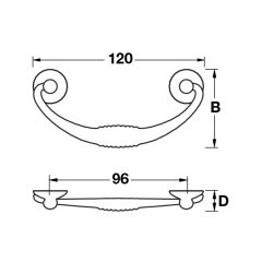 Hafele Sarkaç Kulp Drop 96mm Antik Bronz