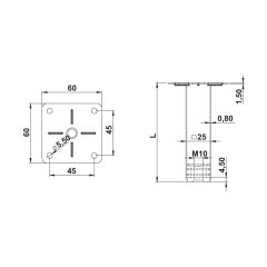 Hafele Kub 25 Mobilya Ayağı Mat Siyah 150Mm