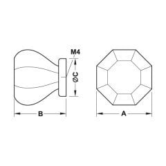 Hafele Düğme Kulp Diamond 25mm Mat Paslanmaz Çelik