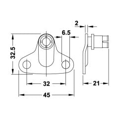 Hafele Maxi Gövde Bağlantı Parçası 37mm, Nikel Renk