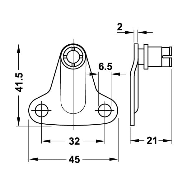 Hafele Maxi Gövde Bağlantı Parçası 28mm, Nikel Renk