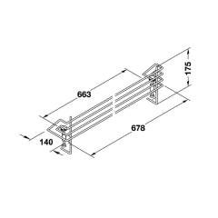 Hafele Ocak Önü Koruyucu 978x140x175mm Krom Renk