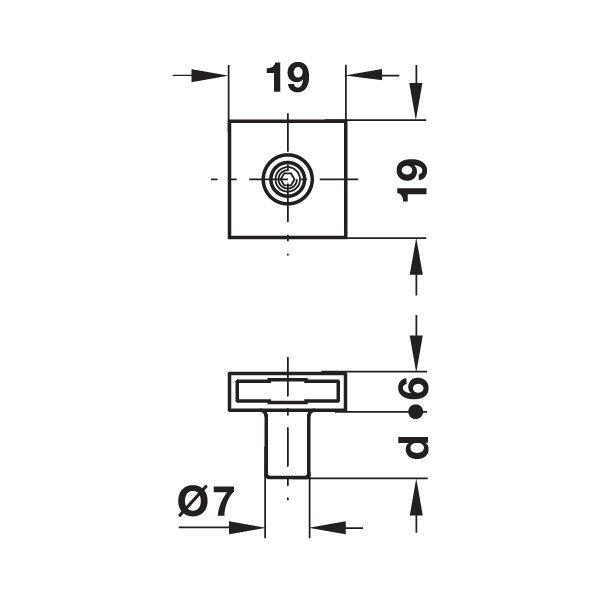 Hafele Kilitleme Pimi 6,5mm, Nikel