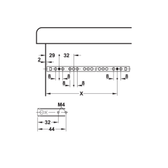 Hafele Bilyalı Ray Tek Açılım 10 Kg 17/182mm Galvaniz