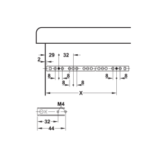 Hafele Bilyalı Ray Tek Açılım 10Kg 17/246mm Galvaniz