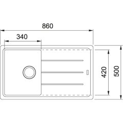 Franke Granit Eviye Tek Gözlü Damlalıklı Basis BFG 611-86 Oyster