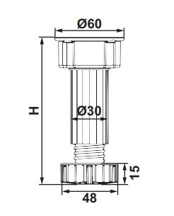 Hafele Pft12 Baza Ayağı Siyah 150mm