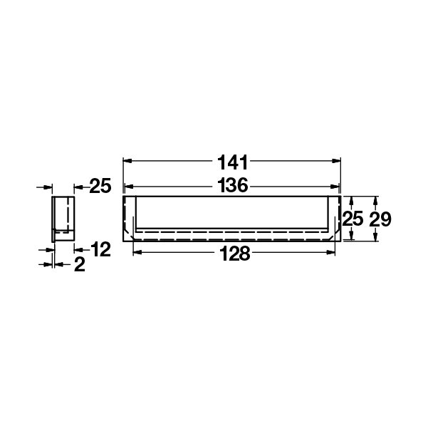 Hafele Gömme Kulp Scatt Ii 128mm  Mat Siyah
