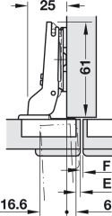 Hafele Duomatic Plus Kalın Kapak Menteşesi Yarım deve 48/6