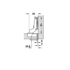 Hafele Duomatic Plus Kalın Kapak Menteşesi Tdb 48/6 96 Derece