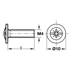 Hafele Kulp Vidası M4x38mm, Galvaniz (100 Adet)