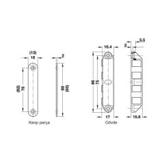 Hafele Mıknatıs 8kg 16,4x15,6x86mm, Nikel Renk