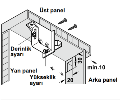 Hafele MINI Dolap Askı Elemanı, Vidalı, Beyaz