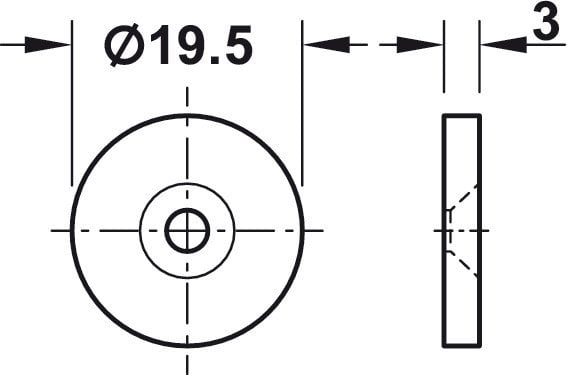 Hafele Mıknatıs 7kg 23,5mm, Paslanmaz çelik Renk