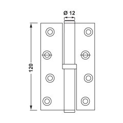 Hafele Yaprak Menteşe Binili Çelik 120mm Sağ Antik Bronz Renk