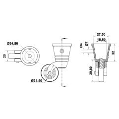 Hafele Decor Geçme Tekerlek Ø31mm, Parlak Pirinç