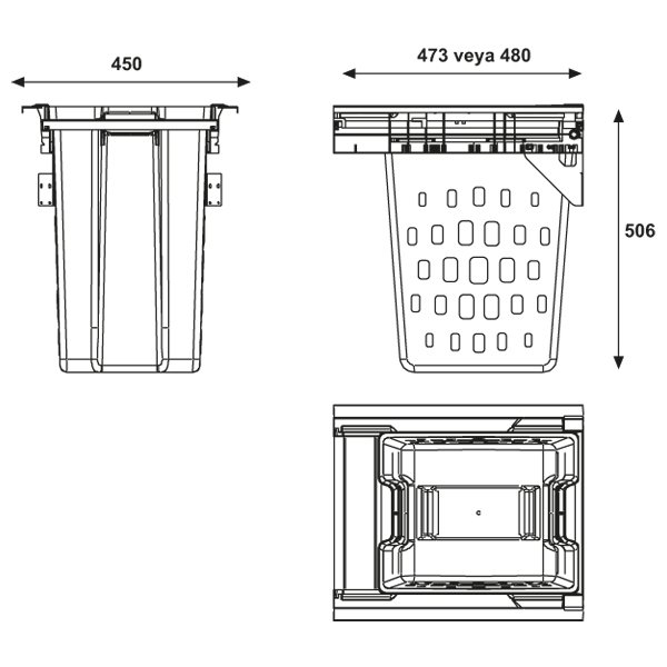 Hafele çamaşır Sepeti Laundry 450 Mm Beyaz