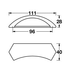 Hafele Kabuk Çekmece Kulpu Nove 96mm Antik Gümüş