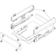 Hafele Matrix Box P, Bas-Aç Bronz Kahve 18/450-1200mm - Dübelli