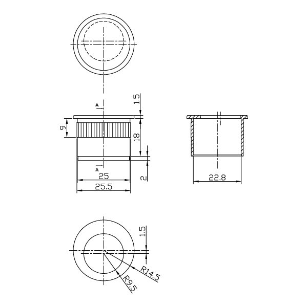 Hafele Pocket Gizli Kulp Yuvarlak Parlak Pirinç