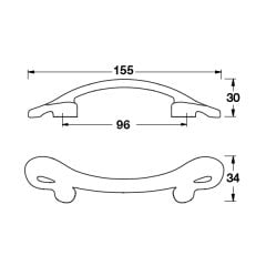 Hafele Mobilya Kulpu Angelo 96mm Parlak Pirinç