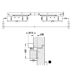 Hafele Kapak Seti GSR-EMR2/V/BG Gümüş Renk