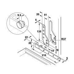 Hafele Pivot menteşe (düşer kapak) 50cm/60kg