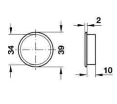 Hafele Havalandırma Menfezi 39mm, Kahve Renk