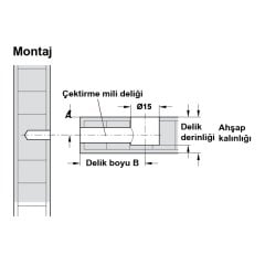 Hafele Minifix Faturasız Gövde 15/18mm (2000 Adet)