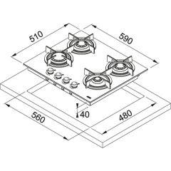 Franke Cam Ocak FHCR 604 4G HE BK C