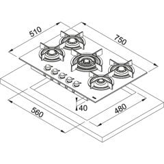 Franke Cam Ocak FHCR 755 4G TC HE BK C