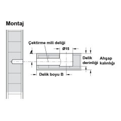 Hafele Minifix Faturasız Gövde 15/13mm (100 Adet), Nikel