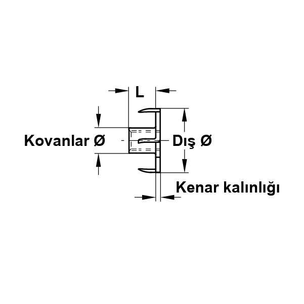 Hafele çakma Somun Galvaniz M8/9.5mm (100 Adet)