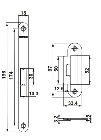 Hafele H50.08 Oda Tipi (cb) Dilden Kilit Mat Siyah 50/18/90mm