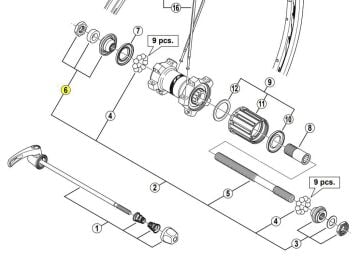 Shimano WH-RS30/RS80 Arka Mil Sol Kilit Somunu Ünitesi Y4GW98080