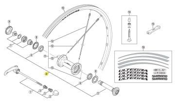 Shimano Ultegra WH-6800 Ön Mil Seti + Bilyeler Y49298020