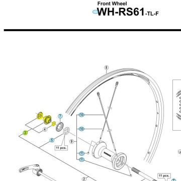 Shimano WH-RS20/RS31/RS61/RS300 Yol Bisikleti Ön Mil Kilit Somun Seti