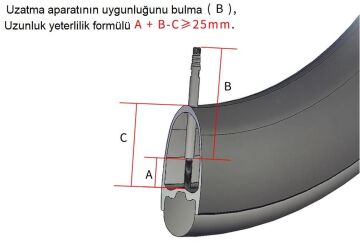 Risk RA108 45mm Sibop Uzatma Aparatı 2li Paket Siyah