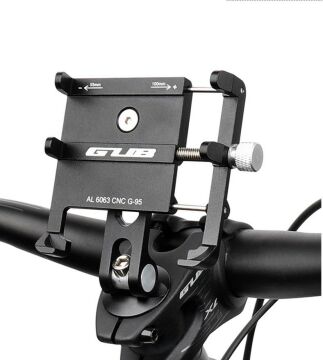 GUB G-95 Alüminyum  Bisiklet Telefon Tutucu Furç Kapak Üstü