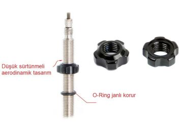 QRD RA111 Tubeless Bisiklet Sibop Somunu ve Anahtarı