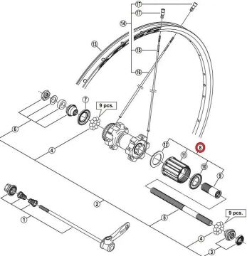 Shimano WH-MT15-R Arka Göbek Filibir Gövde Y4FL98090