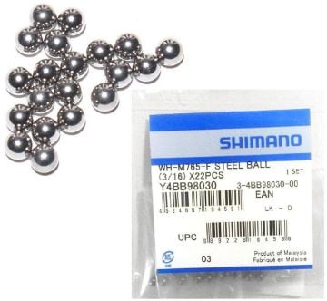 Shimano 3/16'' Çelik, Bisiklet Ön Göbek Bilyesi 20li Paket Y00091210