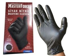 Master Force Nitril Pudrasız Kalın Siyah Eldiven Large 50'li